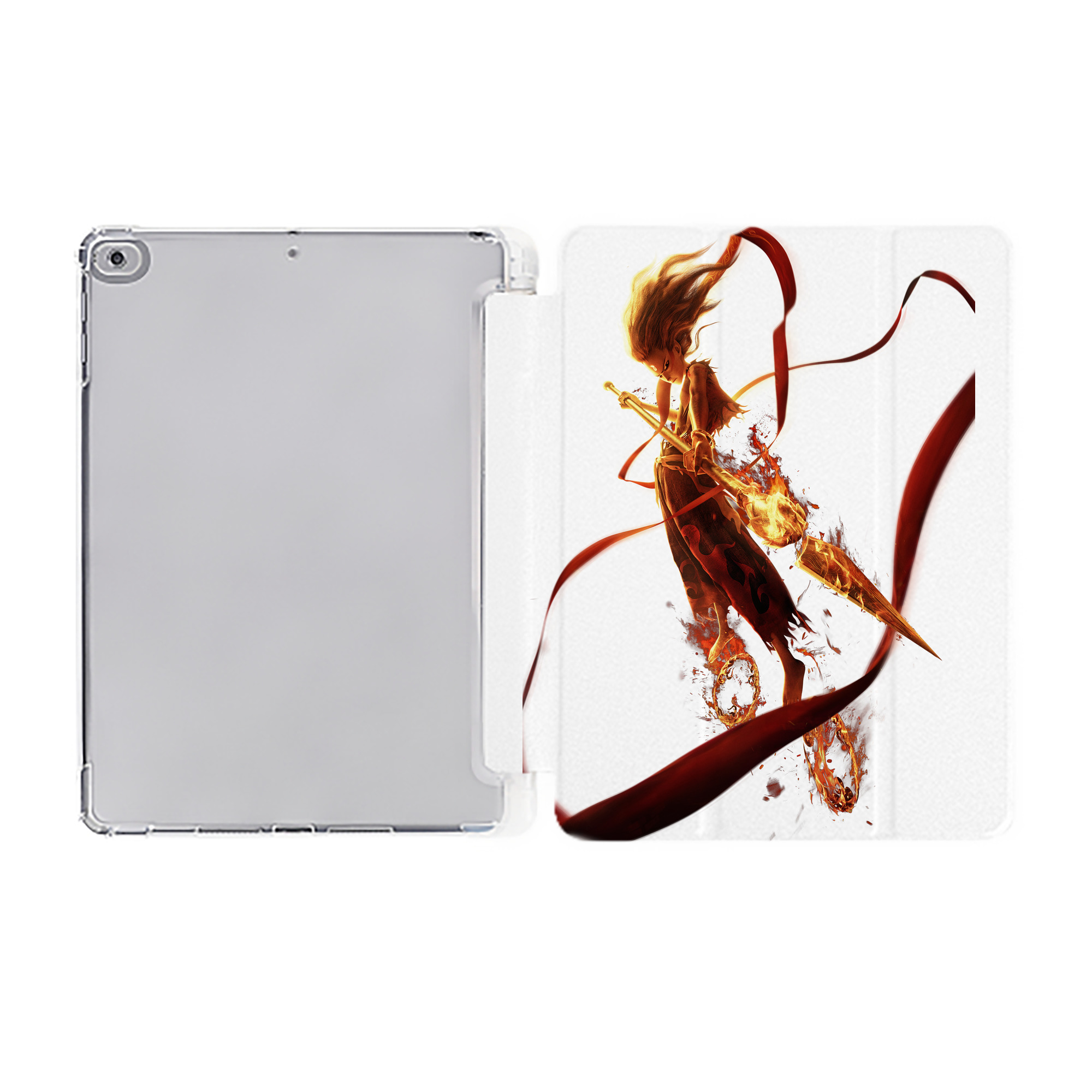 （画像用） Ne Zha 2 ナタ 魔童の大暴れ IPad ケース ペン収納付き 三つ折りスタンド PUレザー×シリコン 対応機種9.5/10.5/10.9インチ